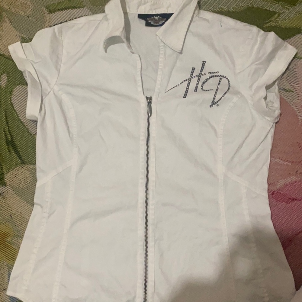 Authentic Harley Davidson . Size Large. Rhinestone ,bling bling